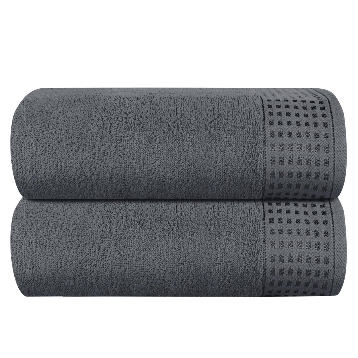 GLAMBURG 100% Cotton 2 Pack Oversized Bath Towel Set 28x55 Inches, Ultra Soft Highly Absorbant Compact Quickdry & Lightweight Large Bath Towels, Ideal for Gym Travel Camp Pool - Purple