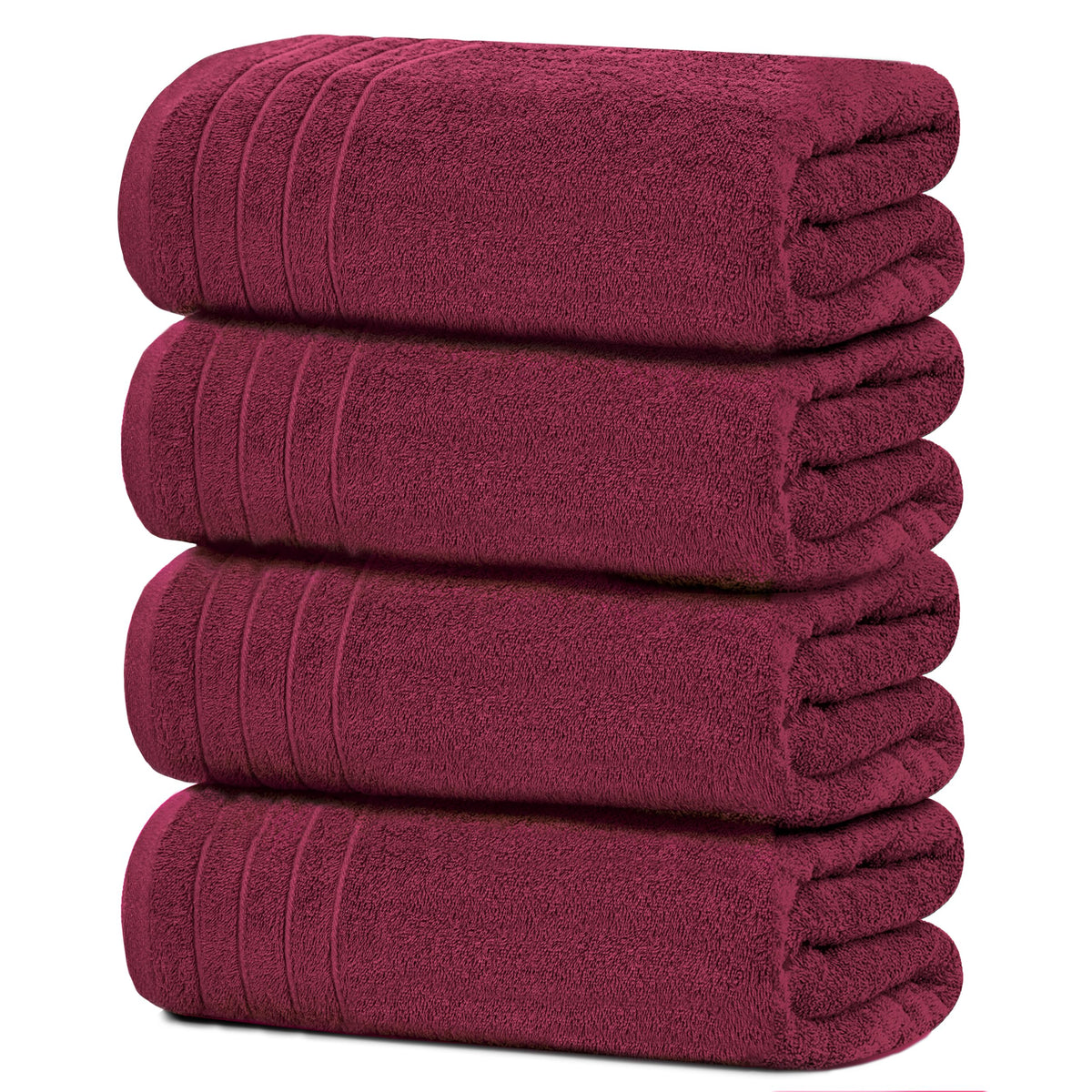 Tens Towels 4 Piece Extra Large Bath Towels 30 x 60 Inches, Navy