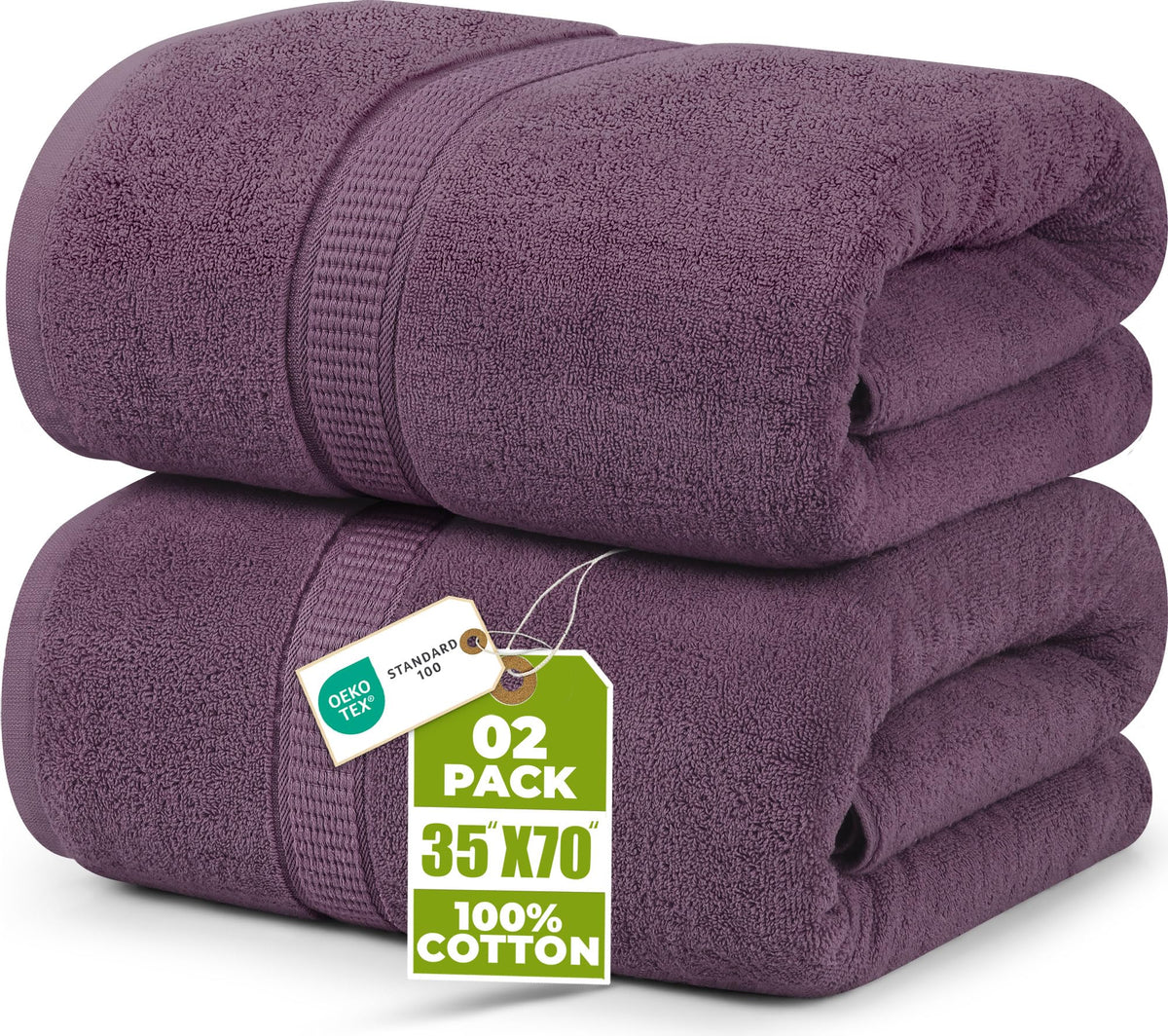 Utopia Towels Jumbo Bath Sheets, 2 Pack, 35x70 in, 600 GSM Cotton, Navy