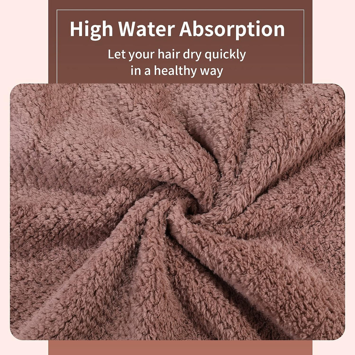 Microfiber Hair Towel Quick Dry Hair Towel Hair Drying Towels Suitable for All Kinds of Hair Ultra Absorbent Long and Thick Hair 24X48inch Dark Brown (1pcs)