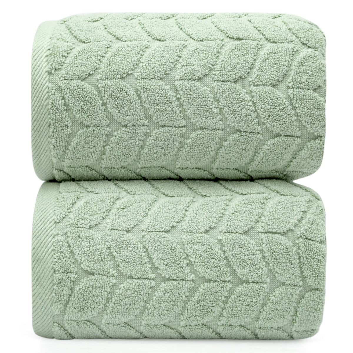 Luxury 100% Cotton Decorative Bath Towel Set, Ultra Soft - Eucalyptus Green