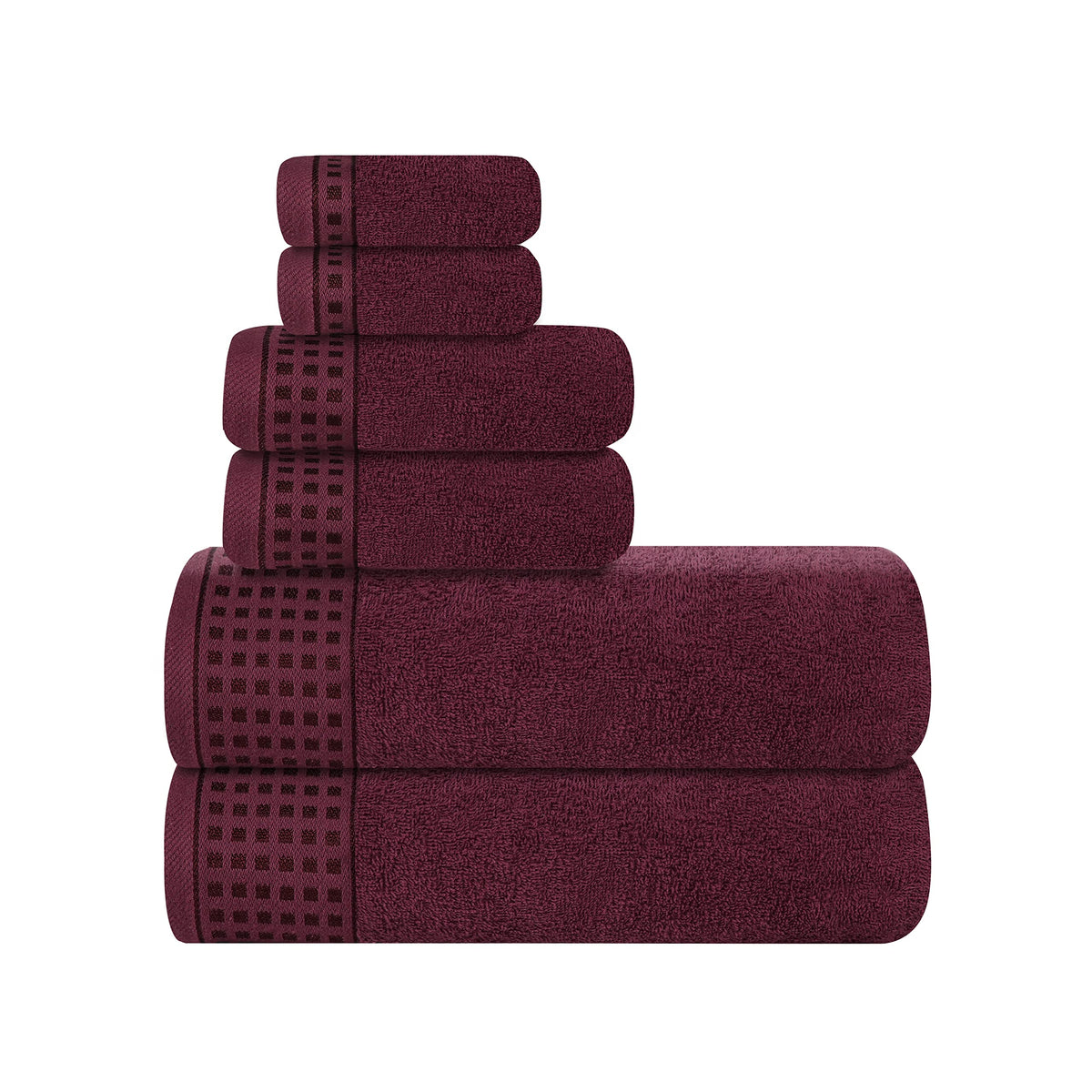 GLAMBURG 100% Cotton 2 Pack Oversized Bath Towel Set 28x55 Inches, Ultra Soft Highly Absorbant Compact Quickdry & Lightweight Large Bath Towels, Ideal for Gym Travel Camp Pool - Purple