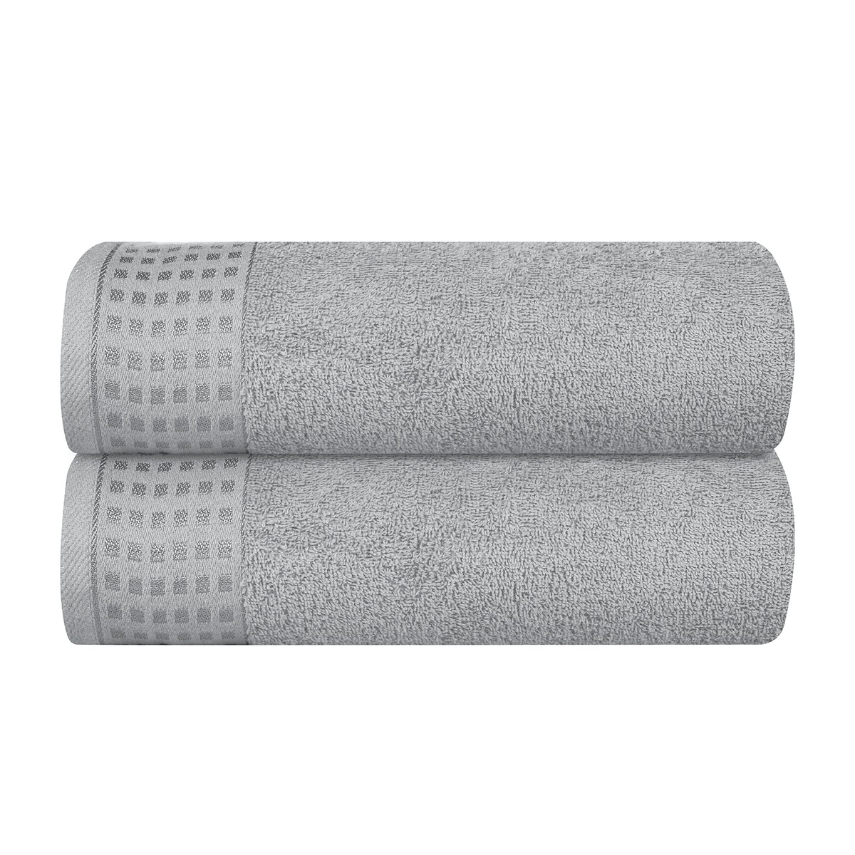 GLAMBURG 100% Cotton 2 Pack Oversized Bath Towel Set 28x55 Inches, Ultra Soft Highly Absorbant Compact Quickdry & Lightweight Large Bath Towels, Ideal for Gym Travel Camp Pool - Purple