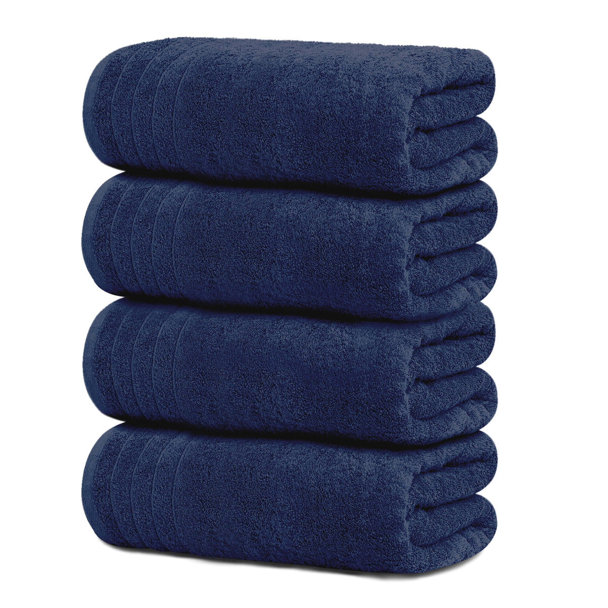 Tens Towels 4 Piece Extra Large Bath Towels 30 x 60 Inches, Navy