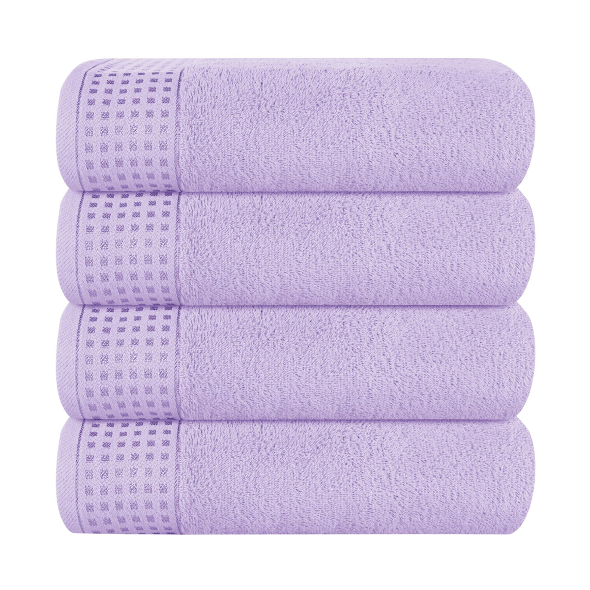 GLAMBURG 100% Cotton 2 Pack Oversized Bath Towel Set 28x55 Inches, Ultra Soft Highly Absorbant Compact Quickdry & Lightweight Large Bath Towels, Ideal for Gym Travel Camp Pool - Purple