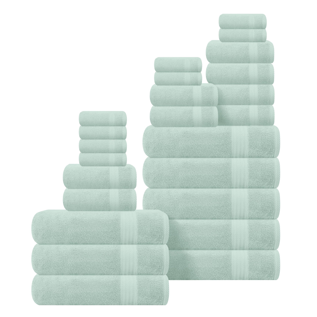 GLAMBURG Ultra Soft 8-Piece Towel Set - 100% Pure Ringspun Cotton, Contains 2 Oversized Bath Towels 27x54, 2 Hand Towels 16x28, 4 Wash Cloths 13x13 - Ideal for Everyday use, Hotel & Spa - Pink