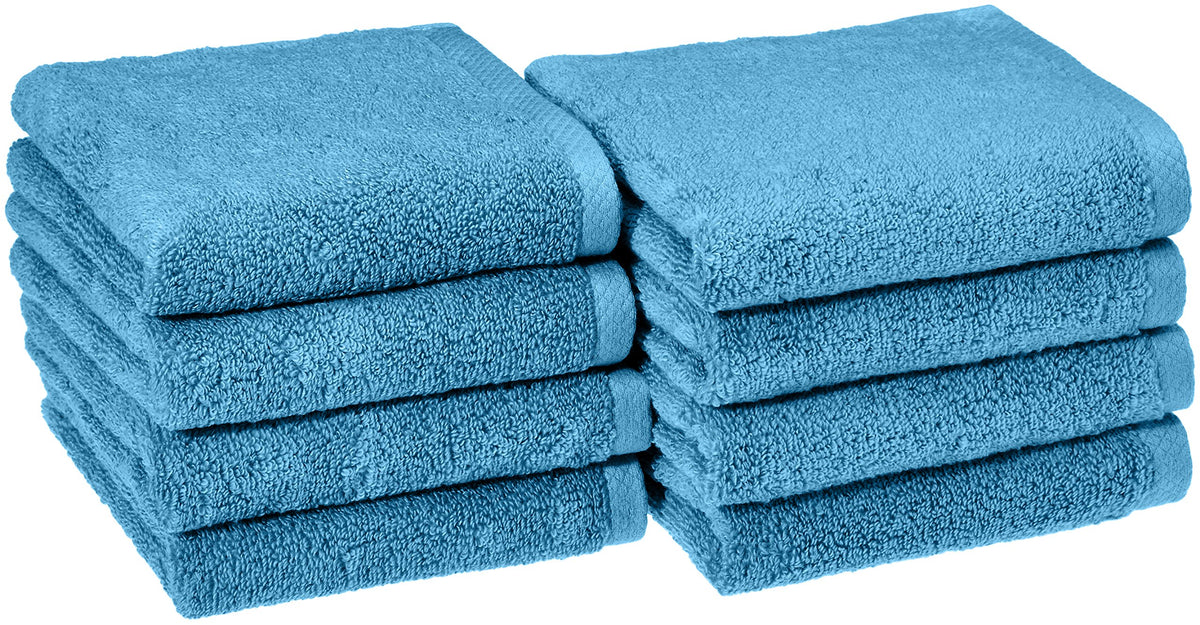 Amazon Basics 2-Piece Quick-Dry Oversize Bath Towel, 100% Cotton, 54" x 30", Lake Blue