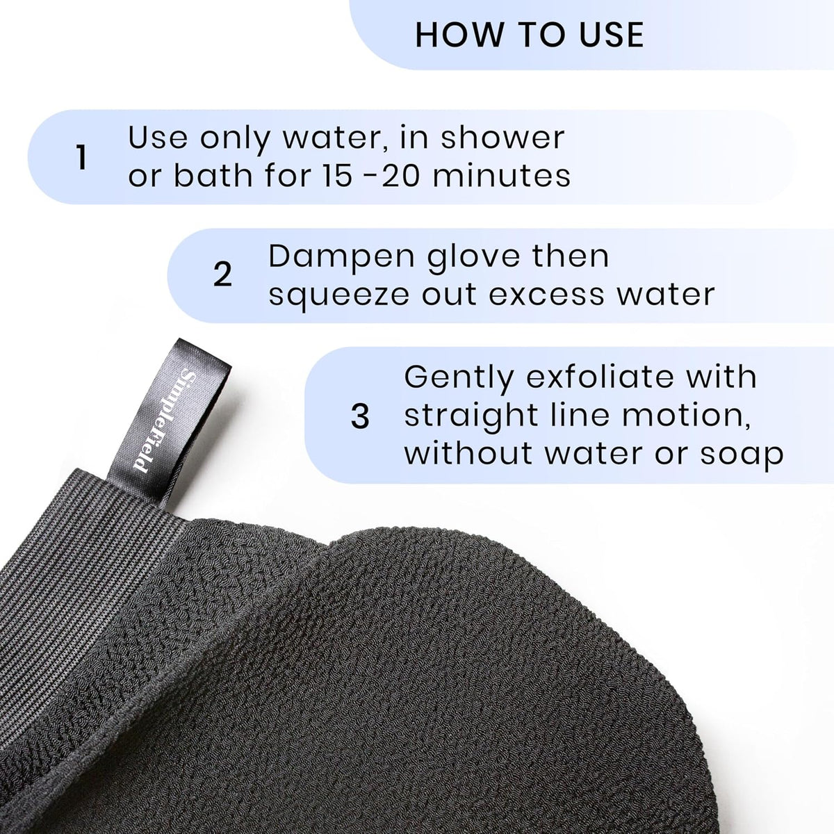 SimpleField Korean Exfoliating Mitt for Remove Dead Skin. 100% Viscose Deep Kessa Exfoliating Glove for Body Scrub, Keratosis Pilaris and Self Tanning Removal. Easily Smooth Skin Surface. (1 Piece)