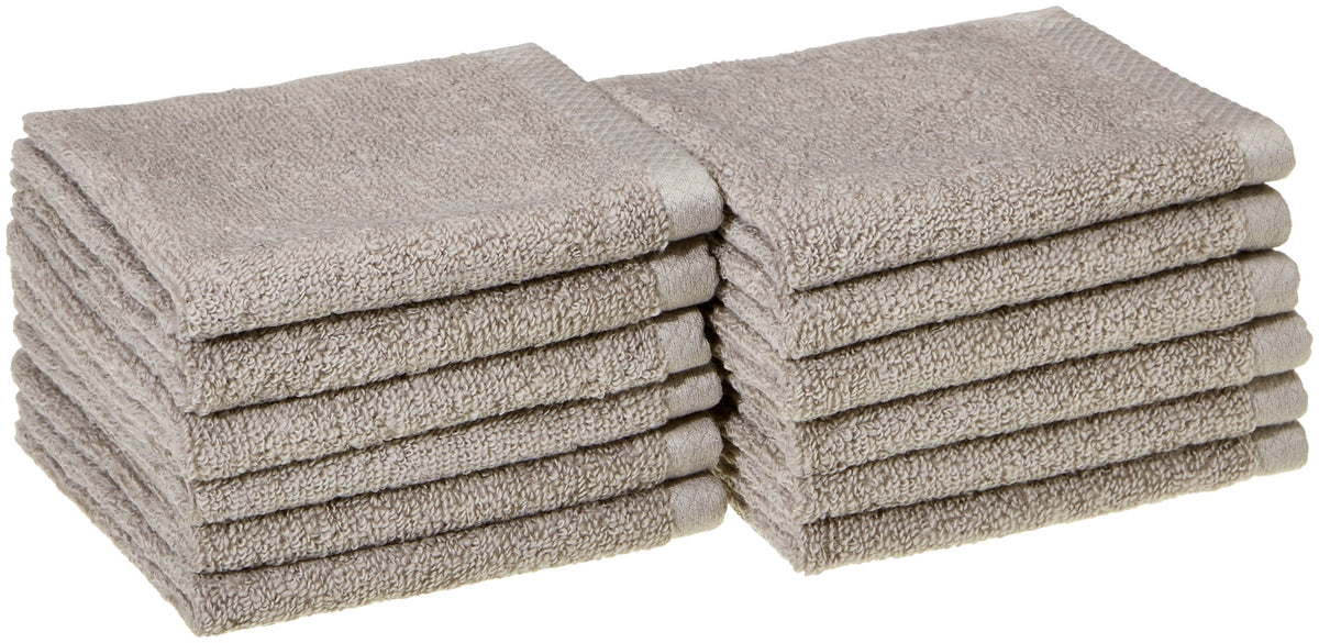 Amazon Basics 2 Piece Quick-Dry Oversize Bath Towel, 100% Cotton, 54" x 30", Platinum