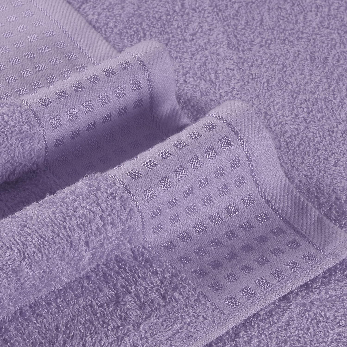 GLAMBURG 100% Cotton 2 Pack Oversized Bath Towel Set 28x55 Inches, Ultra Soft Highly Absorbant Compact Quickdry & Lightweight Large Bath Towels, Ideal for Gym Travel Camp Pool - Purple