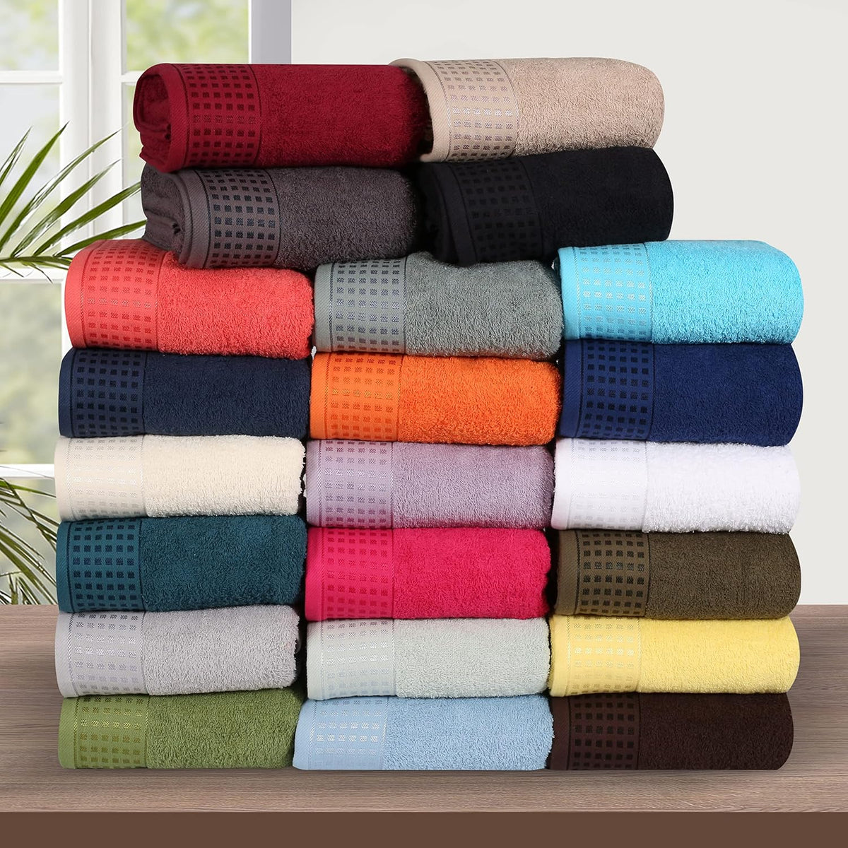GLAMBURG 100% Cotton 2 Pack Oversized Bath Towel Set 28x55 Inches, Ultra Soft Highly Absorbant Compact Quickdry & Lightweight Large Bath Towels, Ideal for Gym Travel Camp Pool - Purple