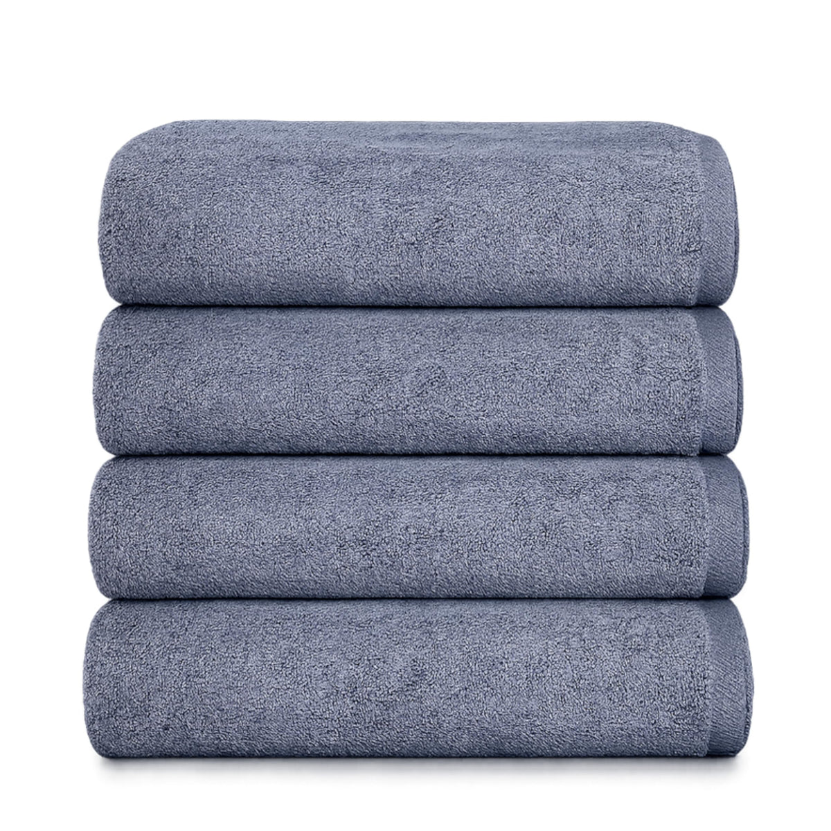 Soleil Fine Goods Luxurious 800 GSM 100% Cotton Bath Towel Set (4-Pack, 27x54) - Heavyweight & Ultra Absorbent, Plush Softness for Bathroom | Hotel & Spa Quality Luxury Towels- Blue Grey