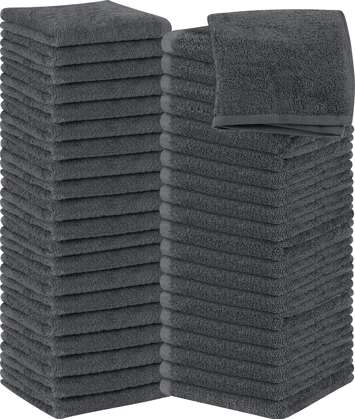 Utopia Towels 24 Pack Washcloths, 12x12 in, 100% Cotton, Grey