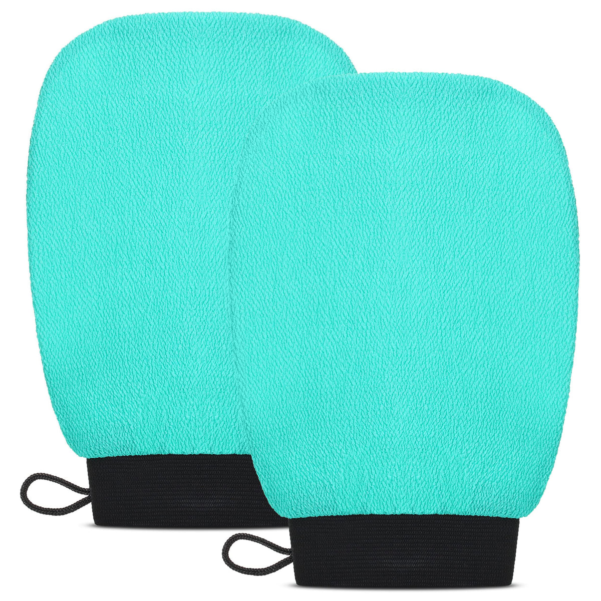 VALITIC Exfoliating Glove Body Scrubber Mitt for Shower, Pair Black