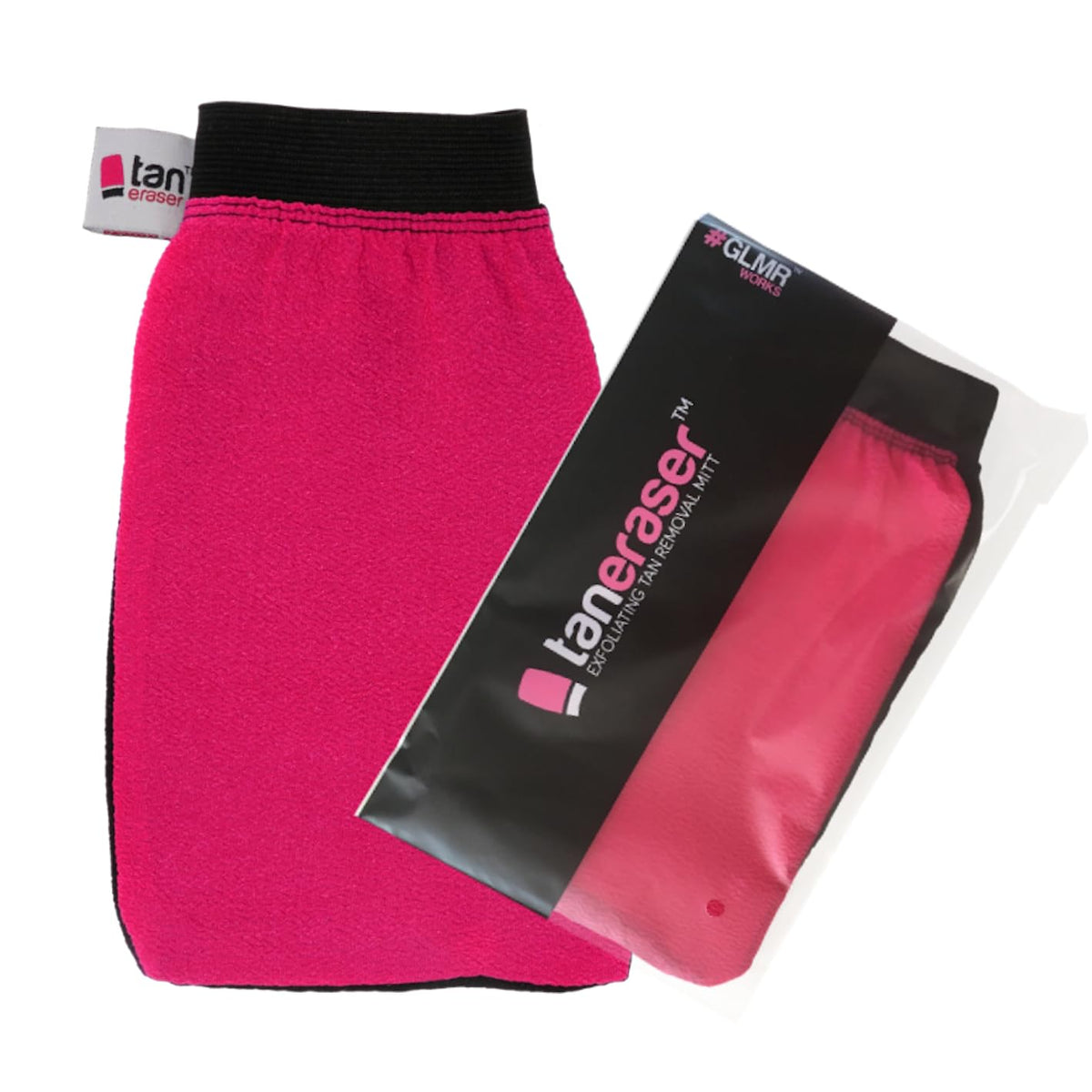 Tan Eraser | Spray and Self Tan Remover Exfoliating Mitt (Pink/Black)