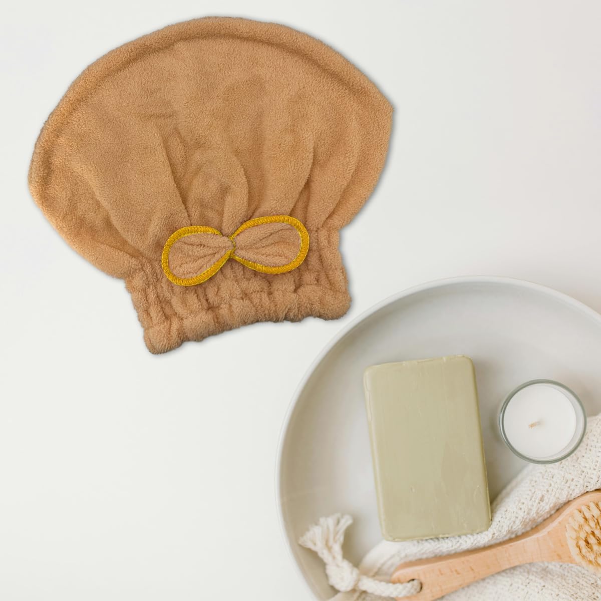 2Pack Microfiber Hair Towel Shower Cap for Women Hair Quick Absorbent Drying