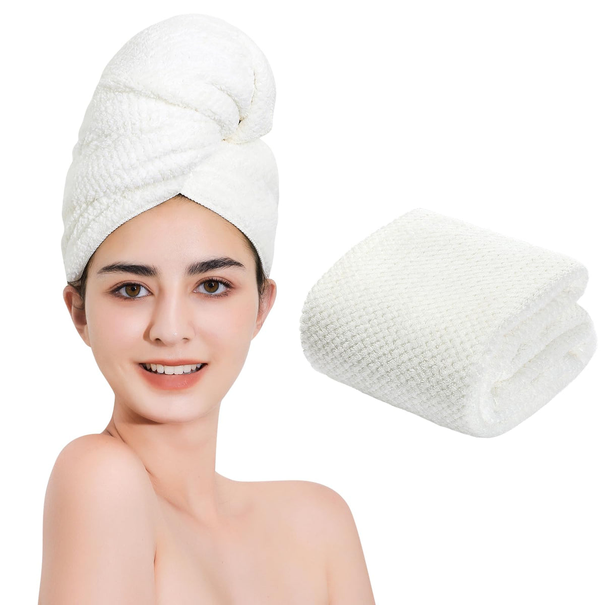 Microfiber Hair Towel Quick Dry Hair Towel Hair Drying Towels Suitable for All Kinds of Hair Ultra Absorbent Long and Thick Hair 24X48inch Dark Brown (1pcs)