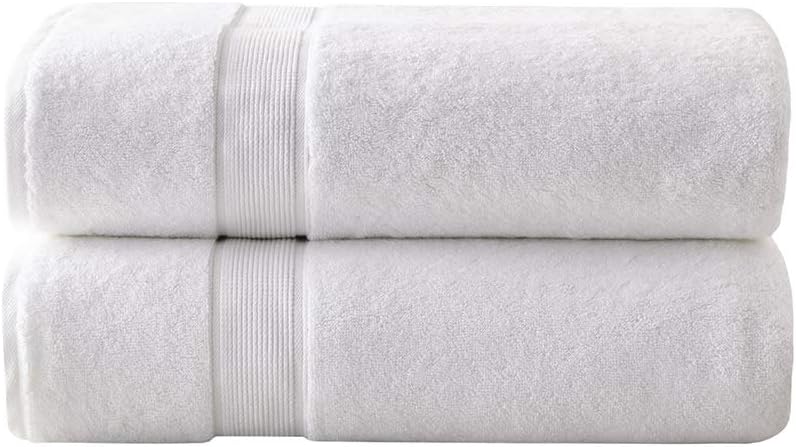 Madison Park Cotton Bath Sheet 2 Piece Oversized, 800GSM, 34" x 68" White