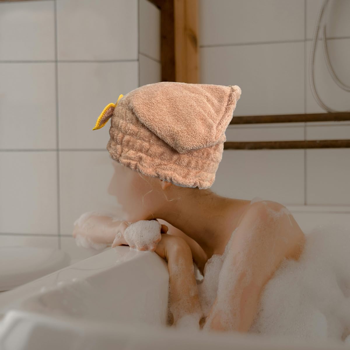 2Pack Microfiber Hair Towel Shower Cap for Women Hair Quick Absorbent Drying