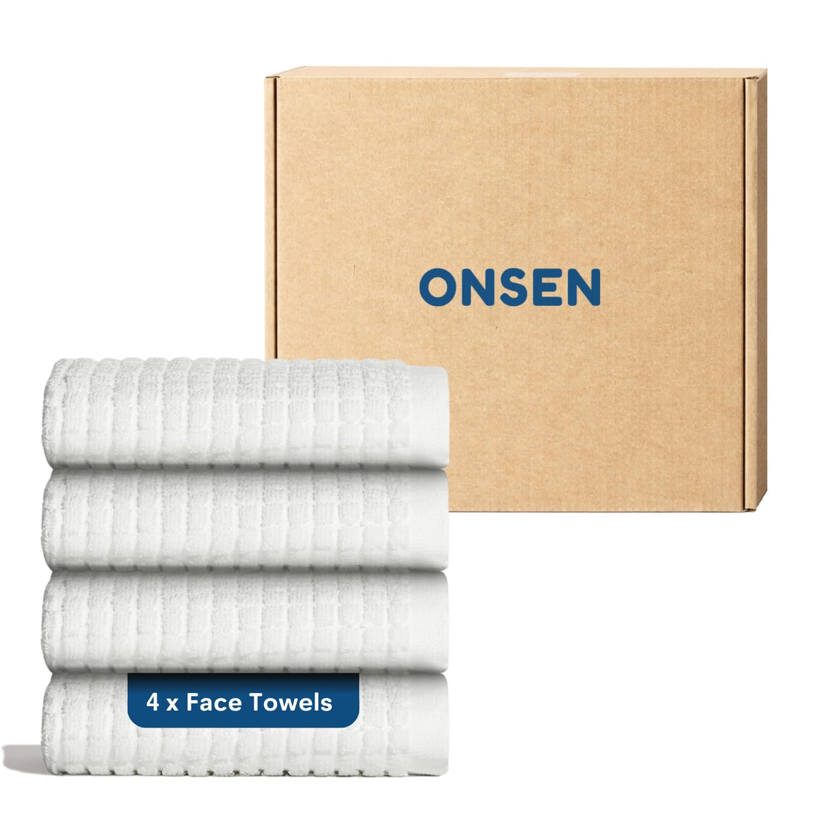 ONSEN Sculpted Terry Bath Towels - Grey Fog, 2X Bath Towel
