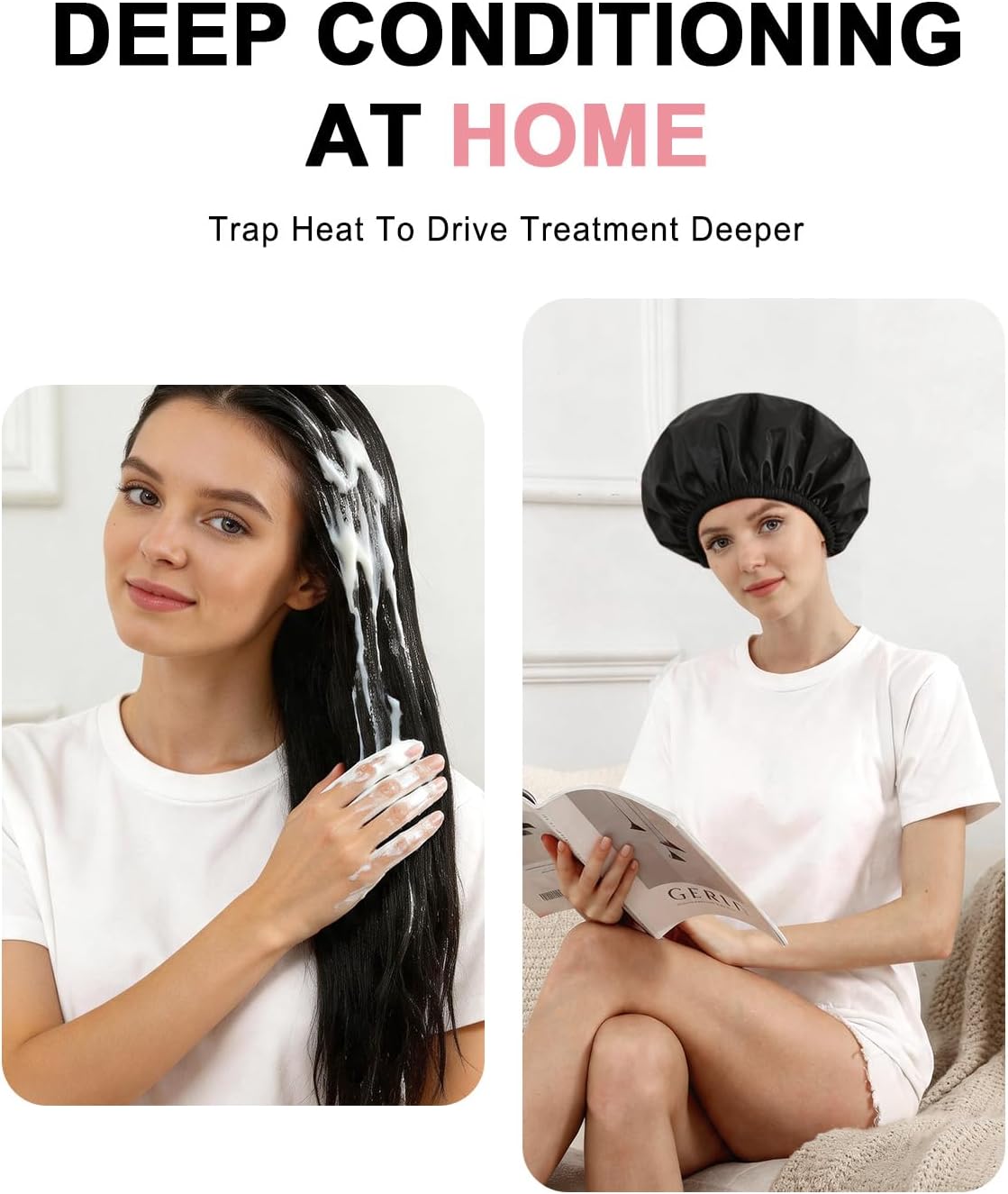 YIZIJIZI 2 Pack Hair Heat Cap for Deep Conditioning, Thermal Cap