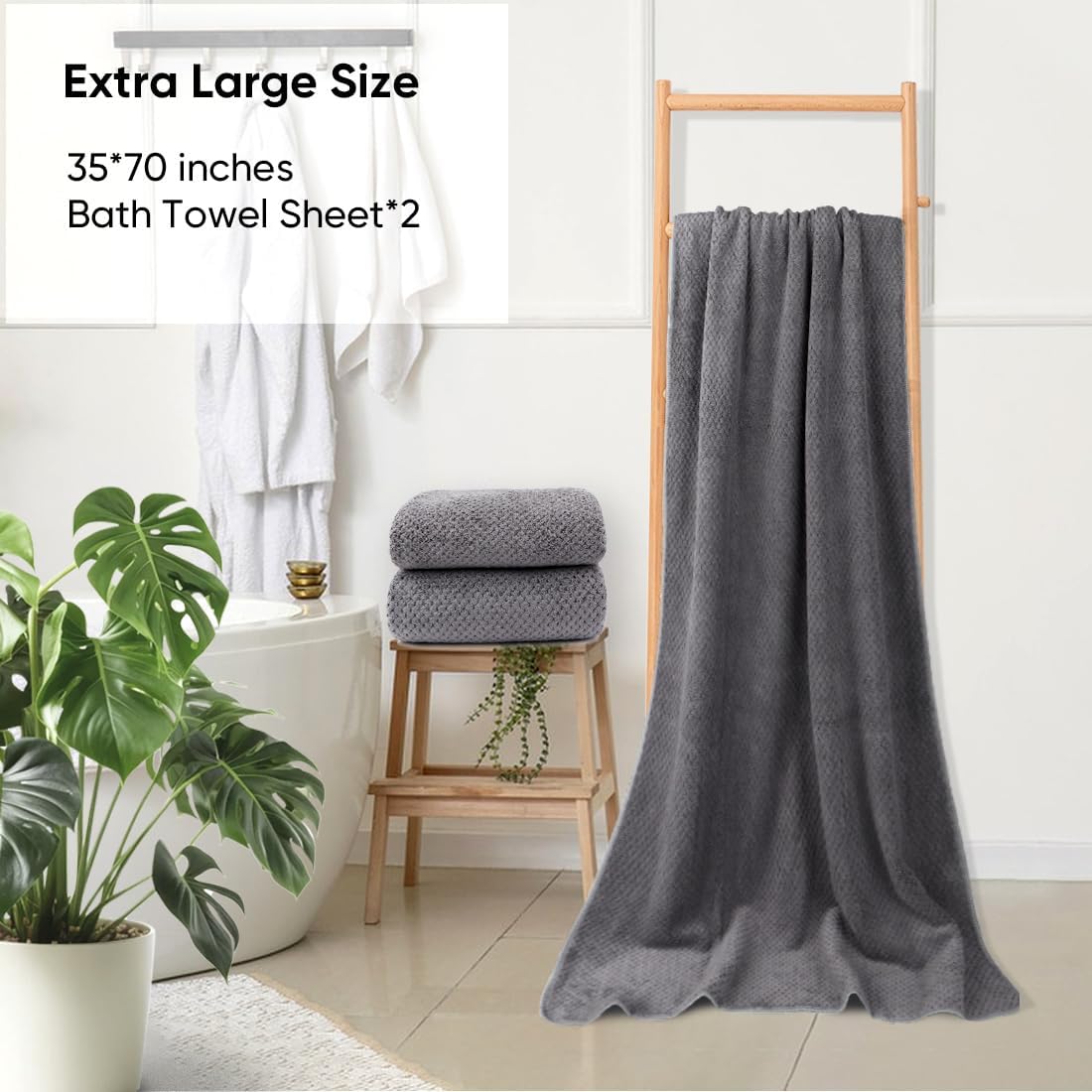 HOMEXCEL Bath Sheets 2PK, 35x70 in, Absorbent&Soft, Extra Large Bath Towel
