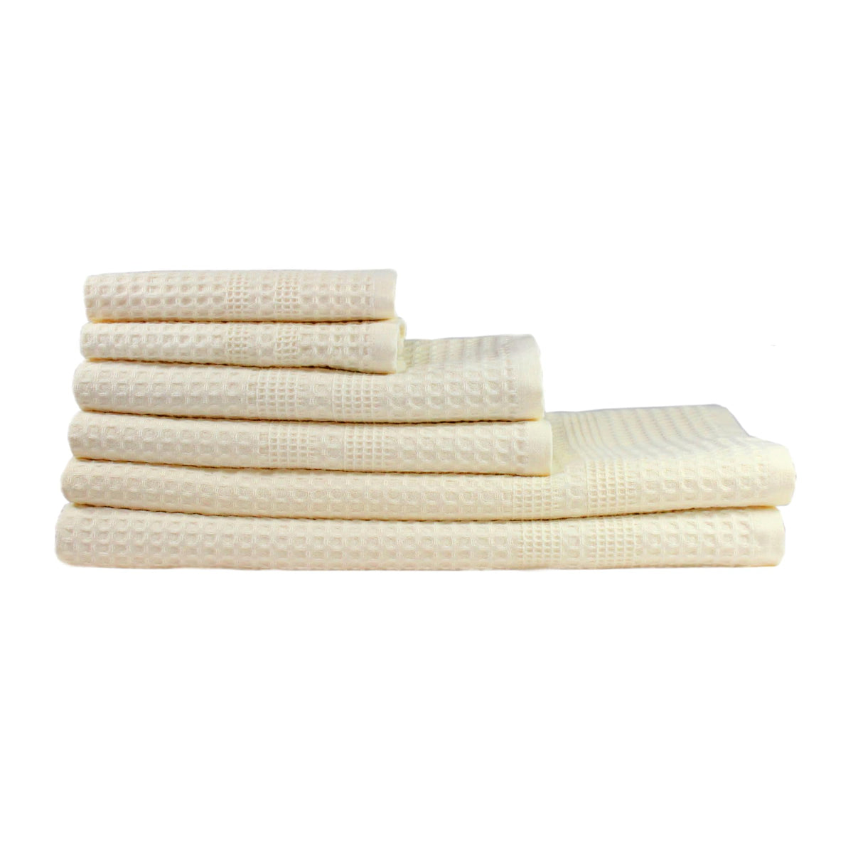 GILDEN TREE Waffle Towels for Bathroom, 100% Cotton Quick Dry Towel, Waffle Bath Towels Large, Absorbent Lightweight Travel Towel, Bath Towels Set of 2, Classic Style (Cream)