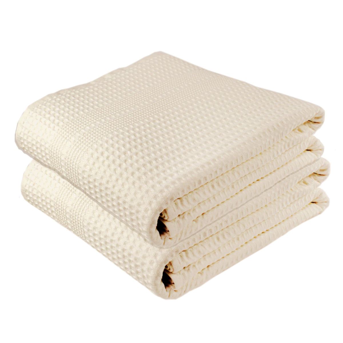 GILDEN TREE Waffle Towels for Bathroom, 100% Cotton Quick Dry Towel, Waffle Bath Towels Large, Absorbent Lightweight Travel Towel, Bath Towels Set of 2, Classic Style (Cream)