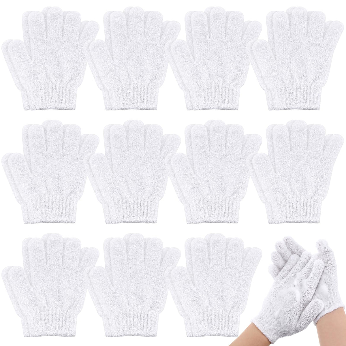Ramede 30 Pair Exfoliating Gloves Double Sided Nylon Scrubbers, Black
