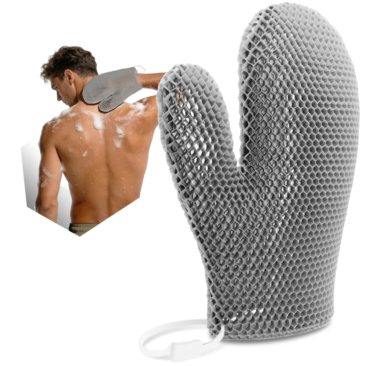 Bath Mitt - Exfoliating Glove, Honeycomb Body Scrubber,Massage Body Scrub Gloves for Home Spa,Mitt Sponges for Cleaning Body,Deep and Gentle,Fast foaming (Blue(Softer,Small Size))