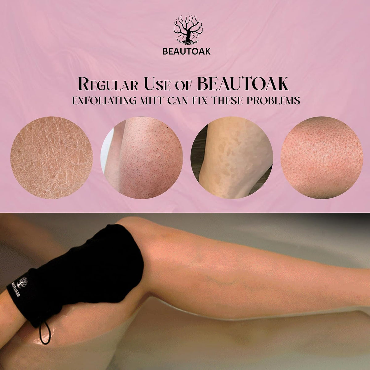 Antimicrobial Korean Exfoliating Mitt, Dead Skin Remover, 1 Pack