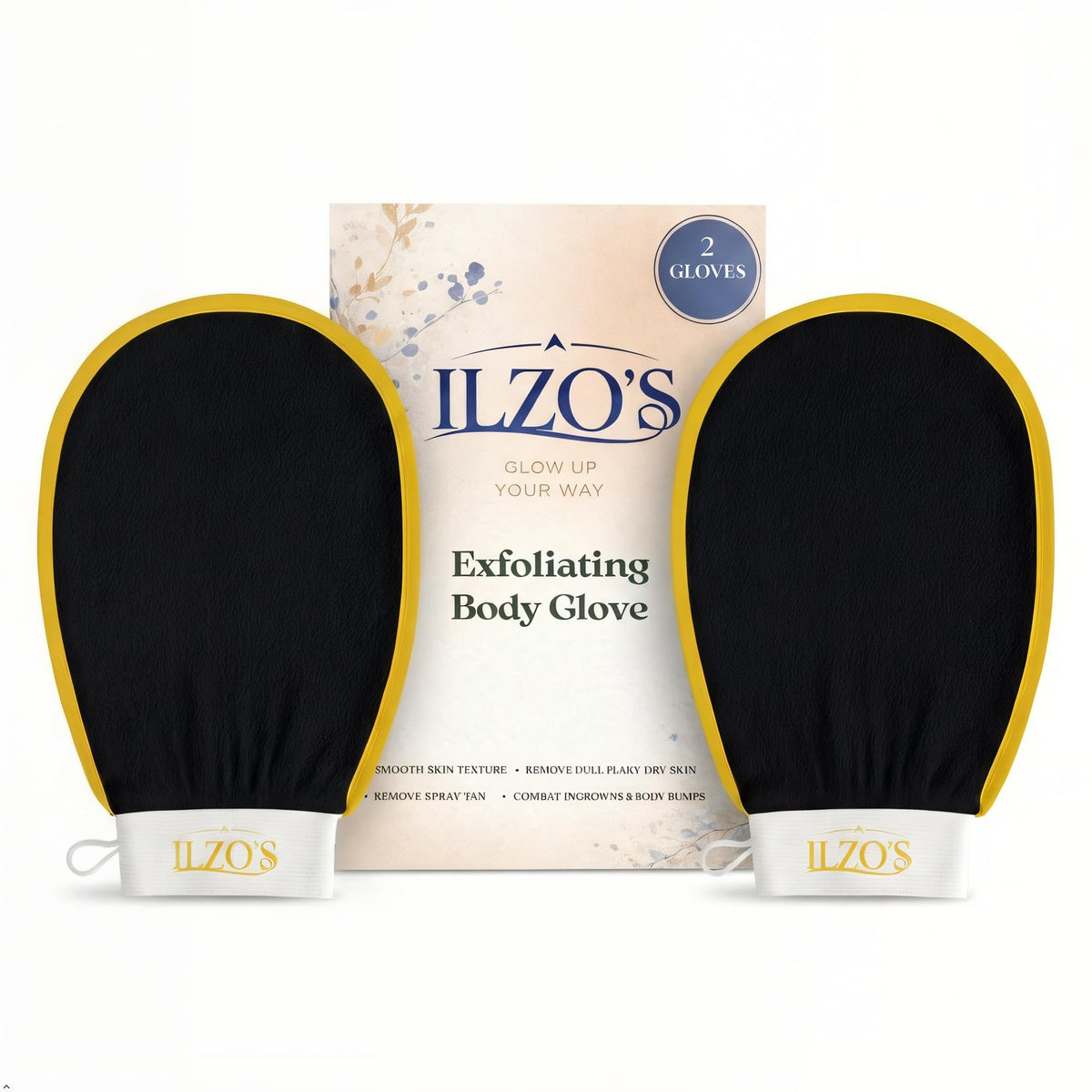 ILZO’S Original Exfoliating Mitt for Body (2 Pack) – Deep Exfoliating Glove for Dead Skin Removal, Korean Viscose Body Scrub Mitt for Smooth Skin, Helps Ingrown Hair & Keratosis Pilaris (GREEN)