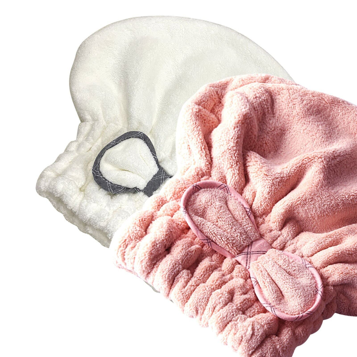 Jseng 3PC Microfiber Hair Towel Caps, Extreme Soft & Ultra Absorbent, Fast Drying Hair Drying Caps Towel Turban Wrap for Wet Hair Women