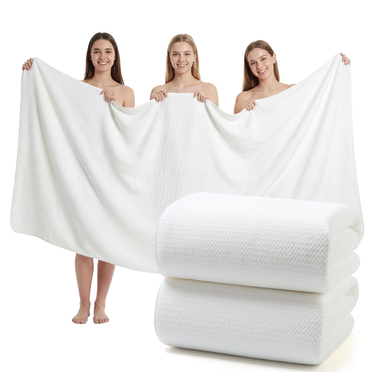 REDKISS Pack of 2 Jumbo Bath Sheets, 40 x 80 Inches Microfiber Bath Towels for Bathroom, Extra Large & Lightweight, Quick-Dry, Super Soft & Highly Absorbent, Perfect to Wrap Yourself in, Gray