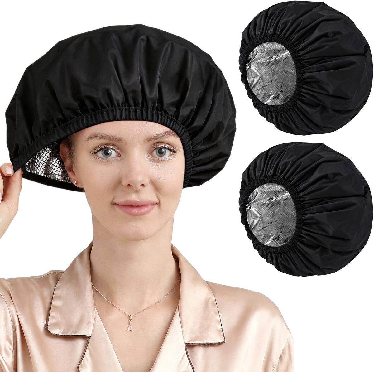 YIZIJIZI 2 Pack Hair Heat Cap for Deep Conditioning, Thermal Cap