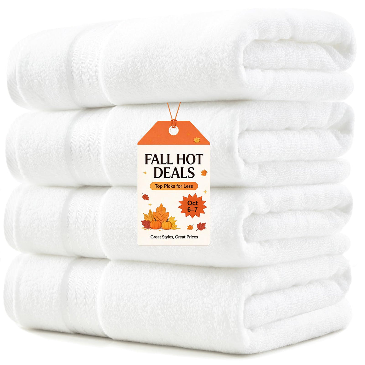 COZYART Luxury Bath Towels 4 PCS, 27x54 650 GSM Turkish Cotton Burnt Orange