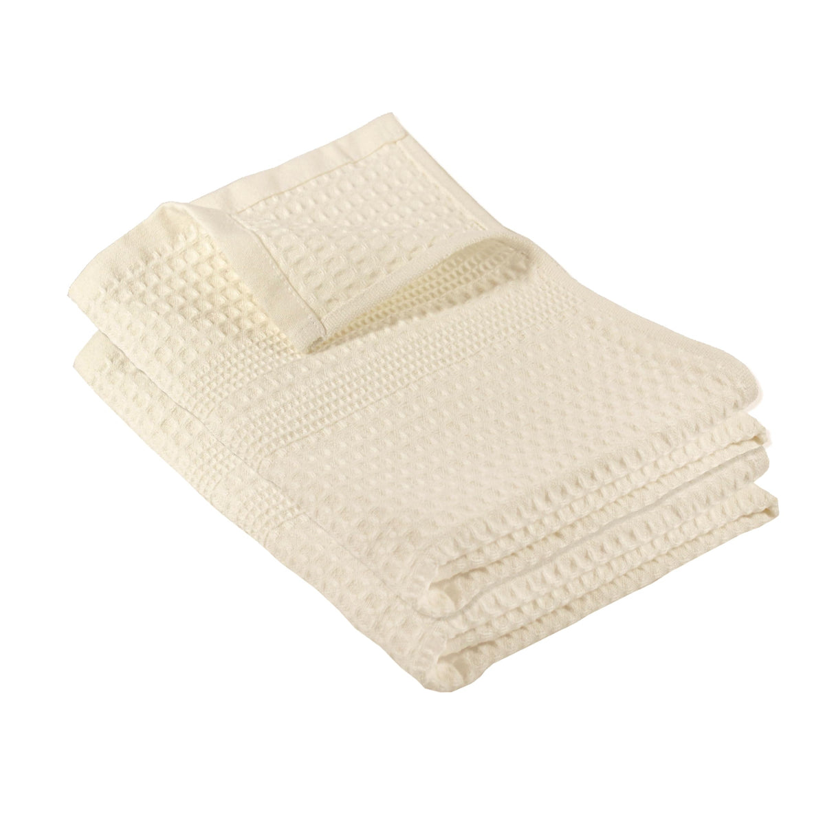 GILDEN TREE Waffle Towels for Bathroom, 100% Cotton Quick Dry Towel, Waffle Bath Towels Large, Absorbent Lightweight Travel Towel, Bath Towels Set of 2, Classic Style (Cream)