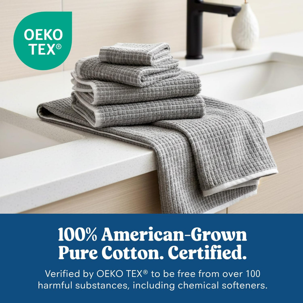 ONSEN Sculpted Terry Bath Towels - Grey Fog, 2X Bath Towel