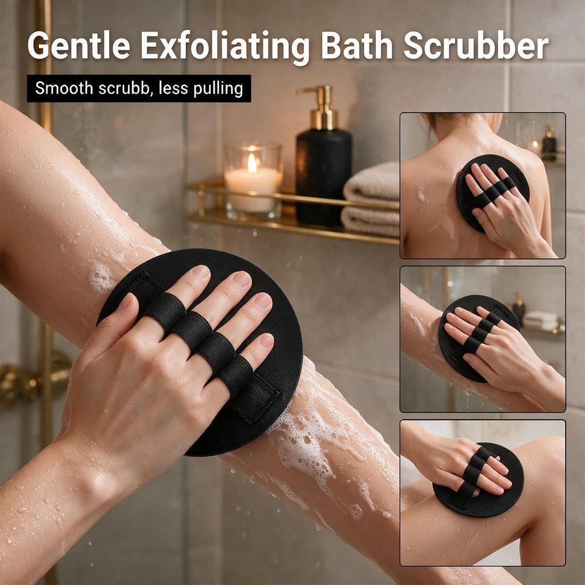 Exfoliating Glove, 4 Pack Exfoliating Gloves for Shower, 2026 Upgraded Soft Back Scrubber for Shower, Exfoliating Body Scrubber Gentle Deep Cleansing Bath and Shower Tool