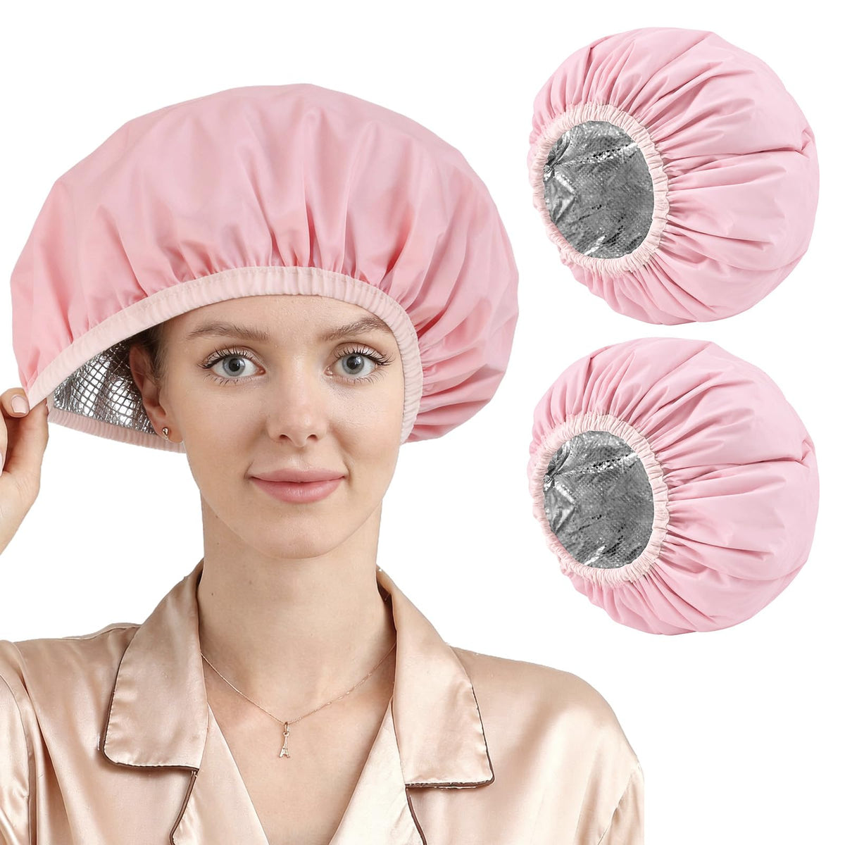 YIZIJIZI 2 Pack Hair Heat Cap for Deep Conditioning, Thermal Cap