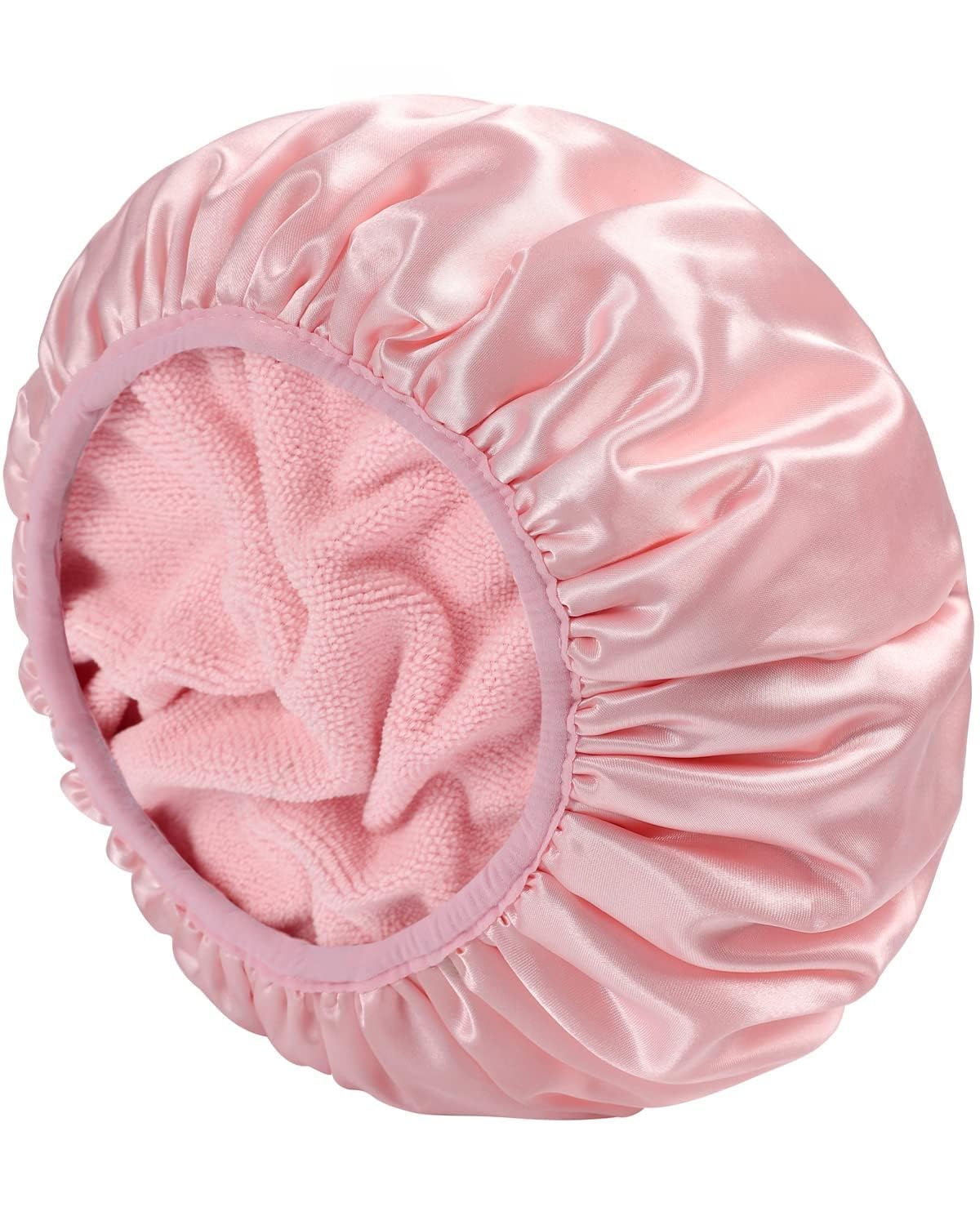 YIZIJIZI Terry Lined Shower Cap,Triple Layer Large Cap for Women,Shower Cap Reusable Waterproof,Long Thick Hair(Blue)