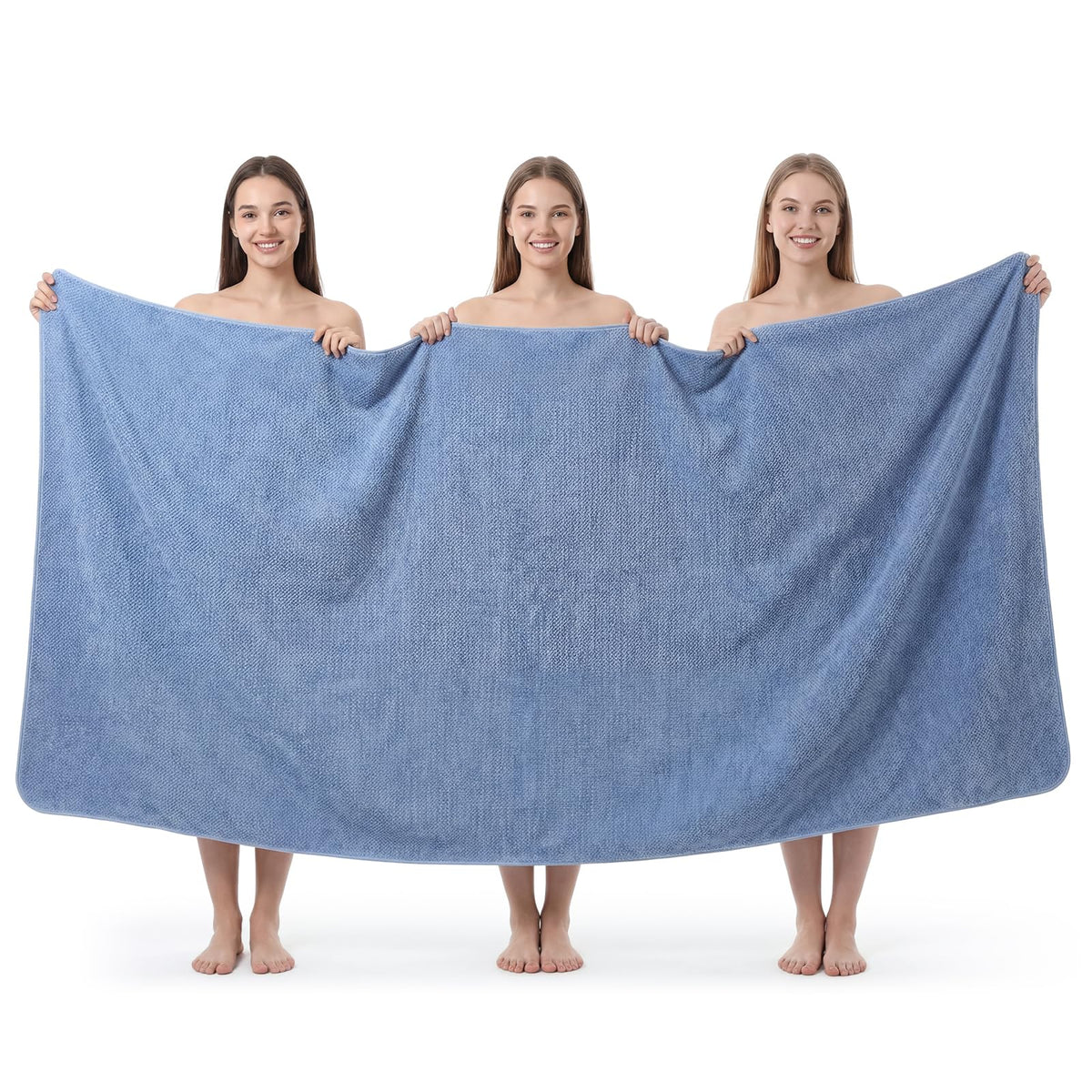 REDKISS Pack of 2 Jumbo Bath Sheets, 40 x 80 Inches Microfiber Bath Towels for Bathroom, Extra Large & Lightweight, Quick-Dry, Super Soft & Highly Absorbent, Perfect to Wrap Yourself in, Gray