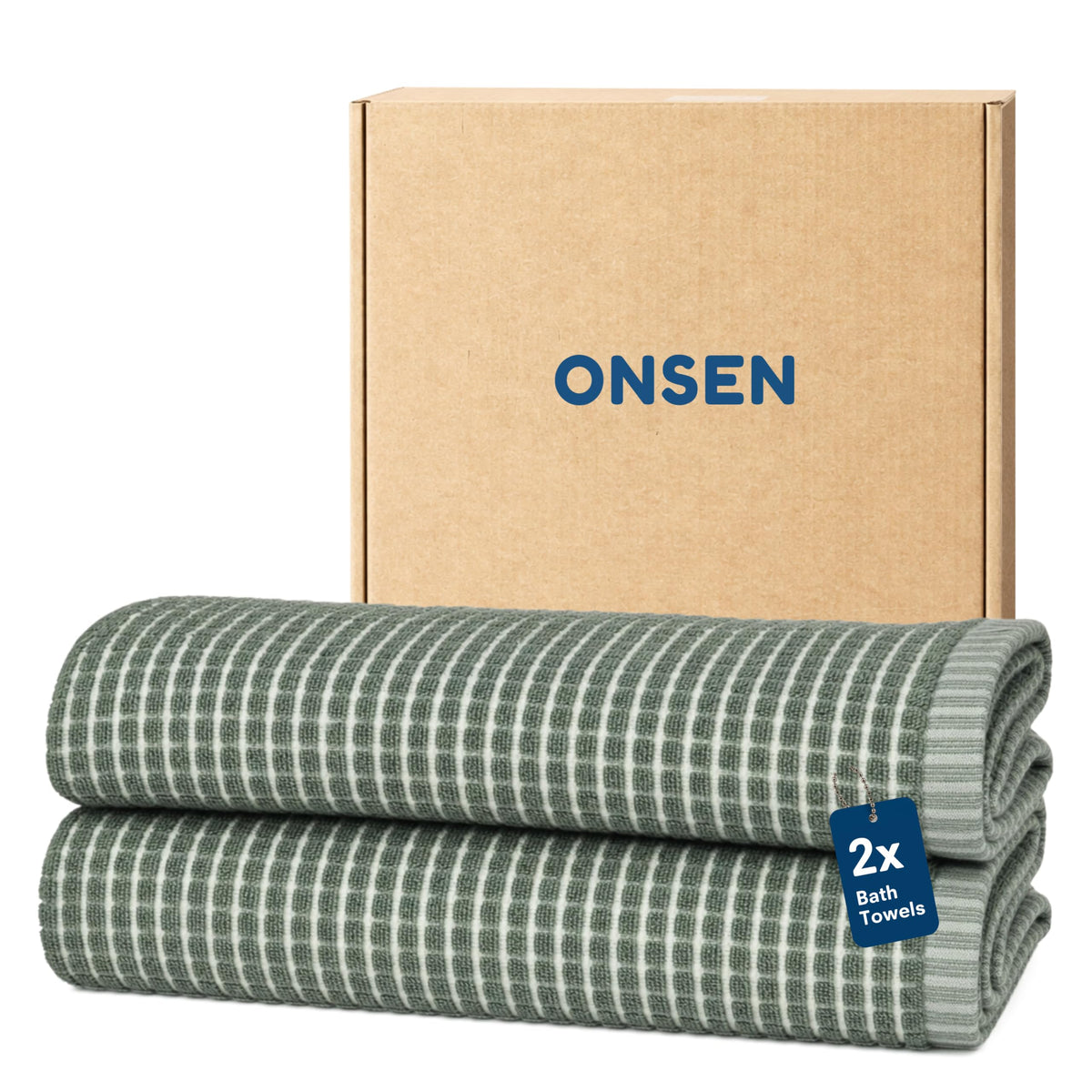 ONSEN Sculpted Terry Bath Towels - Grey Fog, 2X Bath Towel