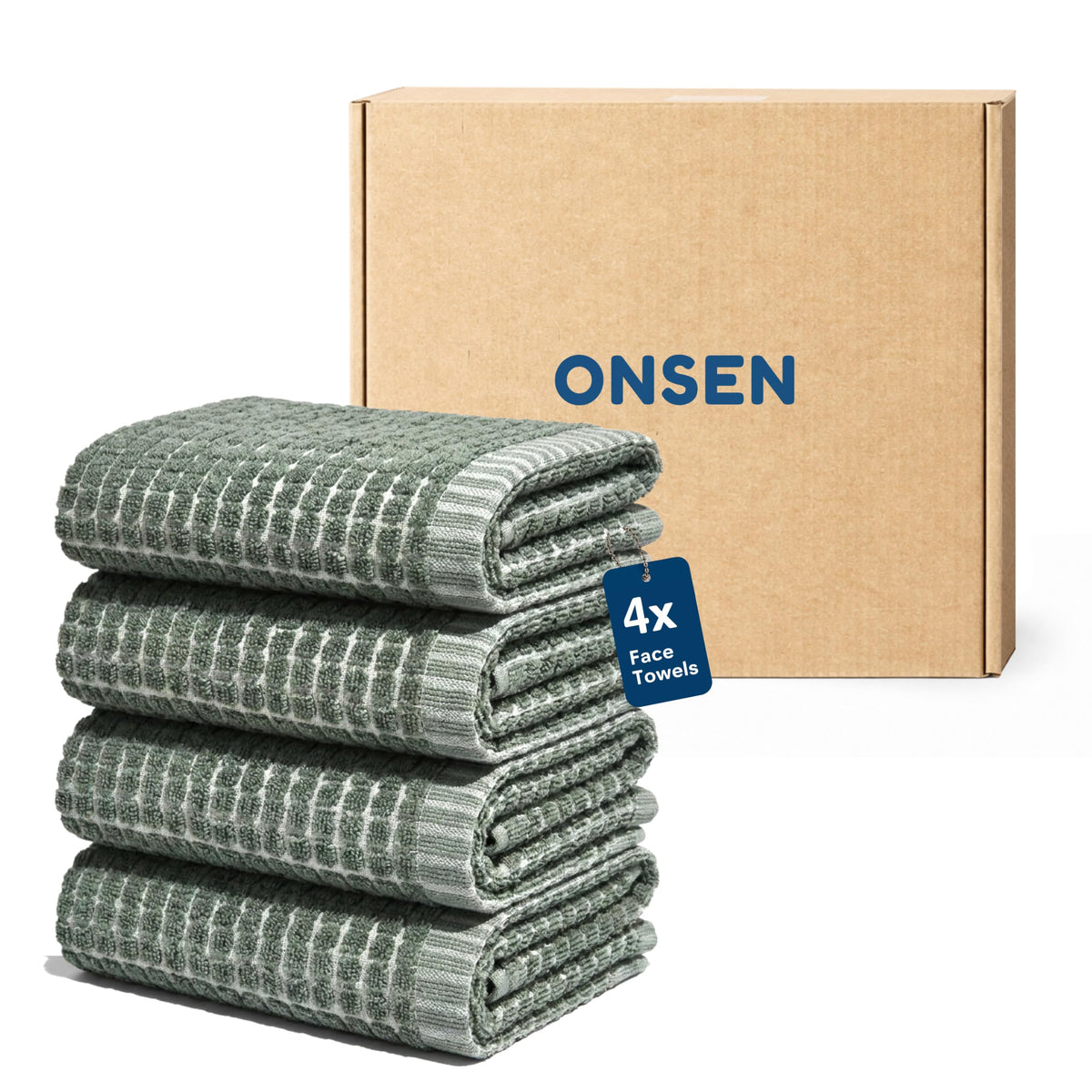 ONSEN Sculpted Terry Bath Towels - Grey Fog, 2X Bath Towel