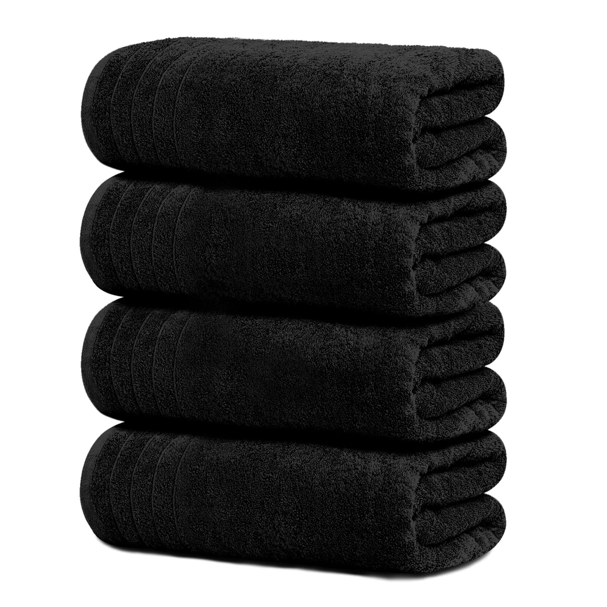 Tens Towels 4 Piece Extra Large Bath Towels 30 x 60 Inches, Navy