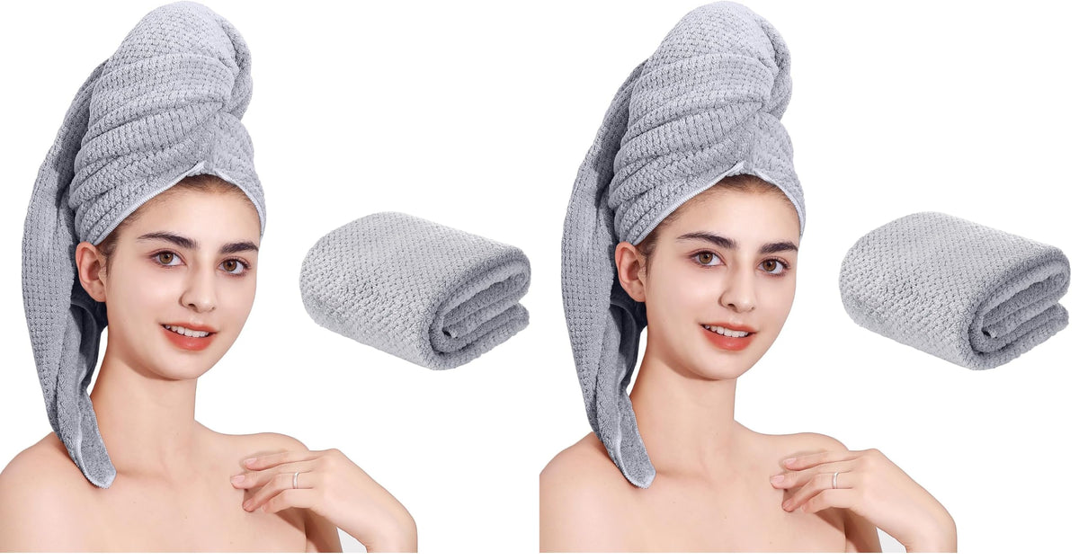 Microfiber Hair Towel Quick Dry Hair Towel Hair Drying Towels Suitable for All Kinds of Hair Ultra Absorbent Long and Thick Hair 24X48inch Dark Brown (1pcs)
