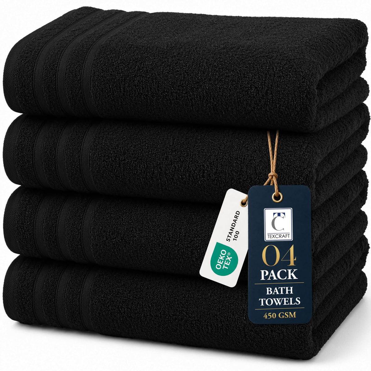 TEXCRAFT Large Bath Towels Set of 6 – 100% Cotton Terry – 24" x 50" – Quick Dry, Soft & Highly Absorbent – Beige Towels for Bathroom, Gym, Spa, Pool & Daily Use