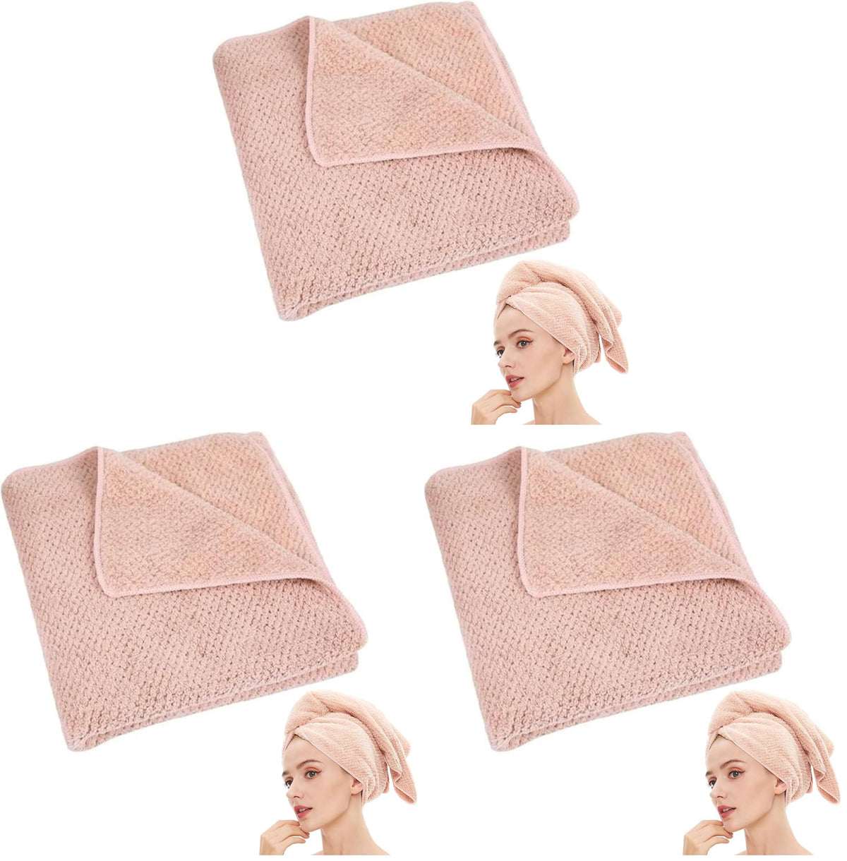 Microfiber Hair Towel Quick Dry Hair Towel Hair Drying Towels Suitable for All Kinds of Hair Ultra Absorbent Long and Thick Hair 24X48inch Dark Brown (1pcs)