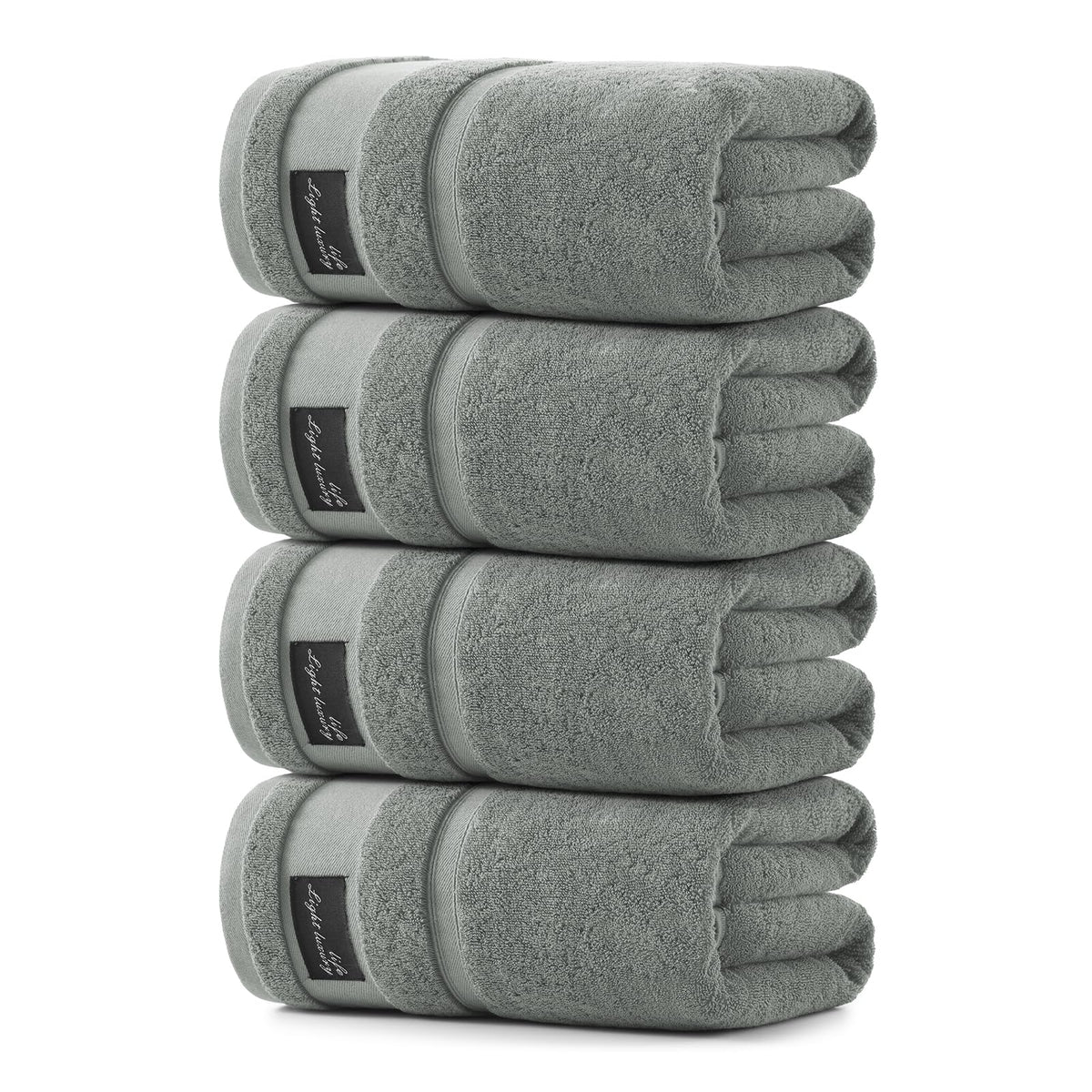 REDKISS 2 Pack Bath Towels Large 32x63 Inches, Heavyweight 760G - Dark Gray