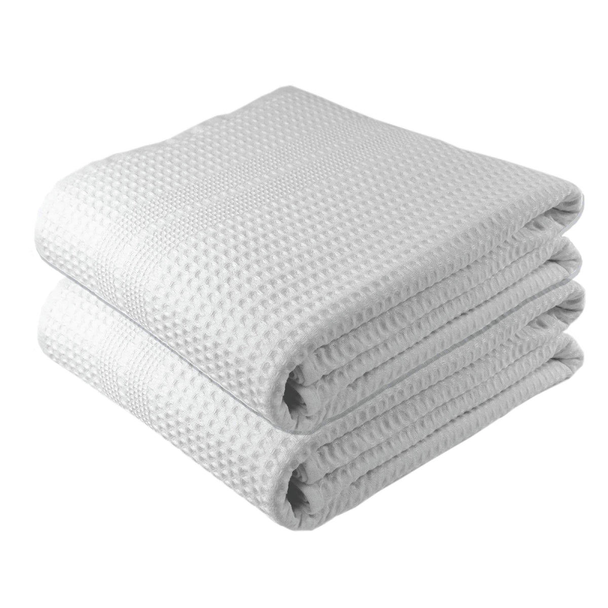 GILDEN TREE Waffle Towels for Bathroom, 100% Cotton Quick Dry Towel, Waffle Bath Towels Large, Absorbent Lightweight Travel Towel, Bath Towels Set of 2, Classic Style (Cream)